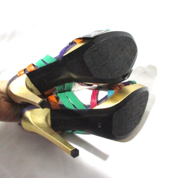 NWT DIANE VON FURSTENBERG DVF STILETTO Sandal Shoe Emerald Purple Suede 6 - Picture 7 of 8